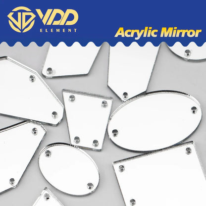 VDD 60/200Pcs Mix Size White Acrylic Mirror Sewing Rhinestones Sew On DIY Crafts Flat Back Sewing Stones For Garment Decorations