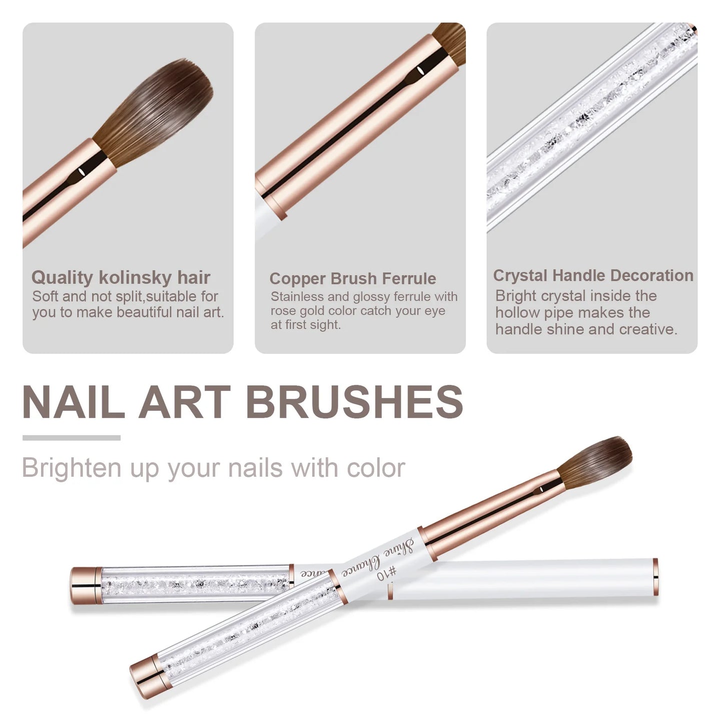 100% Kolinsky Sable Nail Acrylic Brush UV Gel Carving Pen Brush Liquid Powder Nail Drawing Nail Brush Acrylic Powder