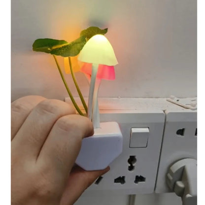 Novelty Mushroom Fungus Night Light EU & US Plug Light Sensor 220V 3 LED Colorful Mushroom Lamp Led Night Lights