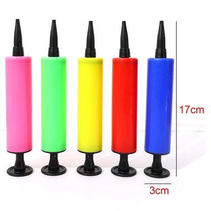 Balloon Inflater Air Pump Hand Push Plastic Balloon Pump Balloon Accessories Birthday Party Wedding Supplies Randomly Color