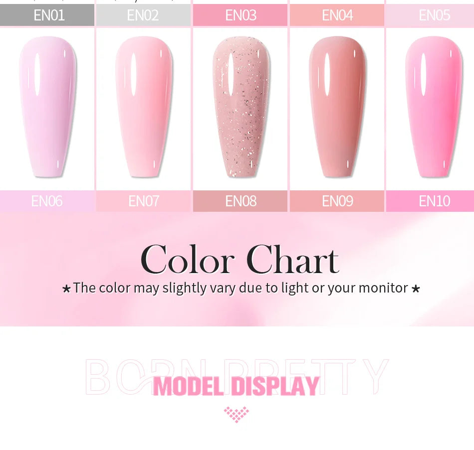 BORN PRETTY 60/30ml Hard Jelly Extension Nail Gel Polish French Nails Nude Pink White Clear Nail Supplies Gel for extension