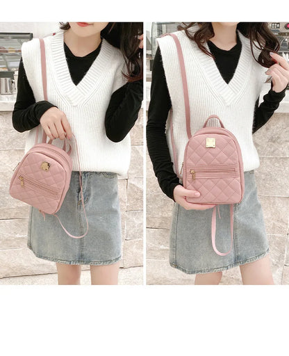 Embroidery small backpack ladies bags Korean version of the girls small schoolbag schoolbag one piece of foreign solid color lov