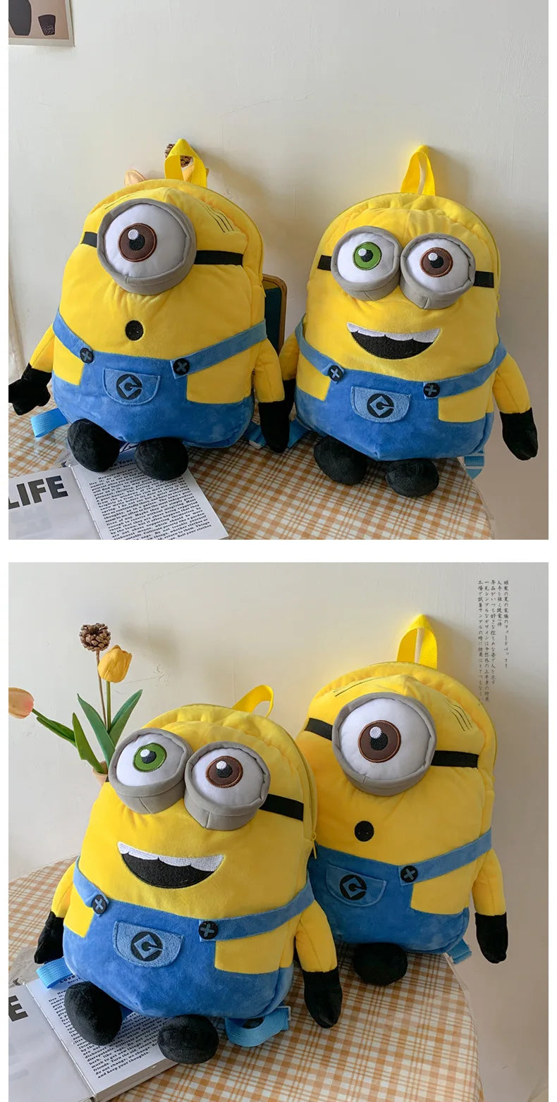 New Cartoon Anime Plush Backpack Minions Doll Large Size School Bag Large Capacity Student Cartoon Backpack