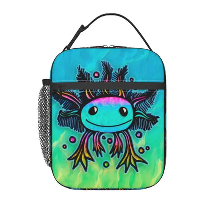 Axolotl In Pocket Insulated Lunch Bags for Women Amphibian Exotic Animal Resuable Thermal Cooler Bento Box Kids School Children