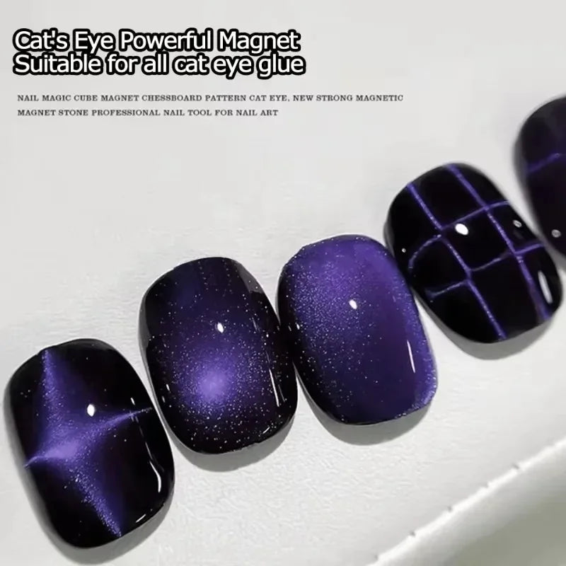 27pcs Cat Eye Magnet Cube for Nails Strong Magnetic Square Stick 9D/5D Cat Eye Gel Polish Line Strip DIY Manicure Design Tool