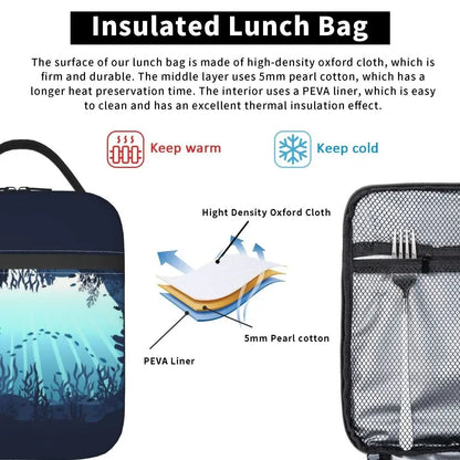 Scuba Diver Flag Resuable Lunch Box for Women Multifunction Dive Diving Thermal Cooler Food Insulated Lunch Bag Office Work