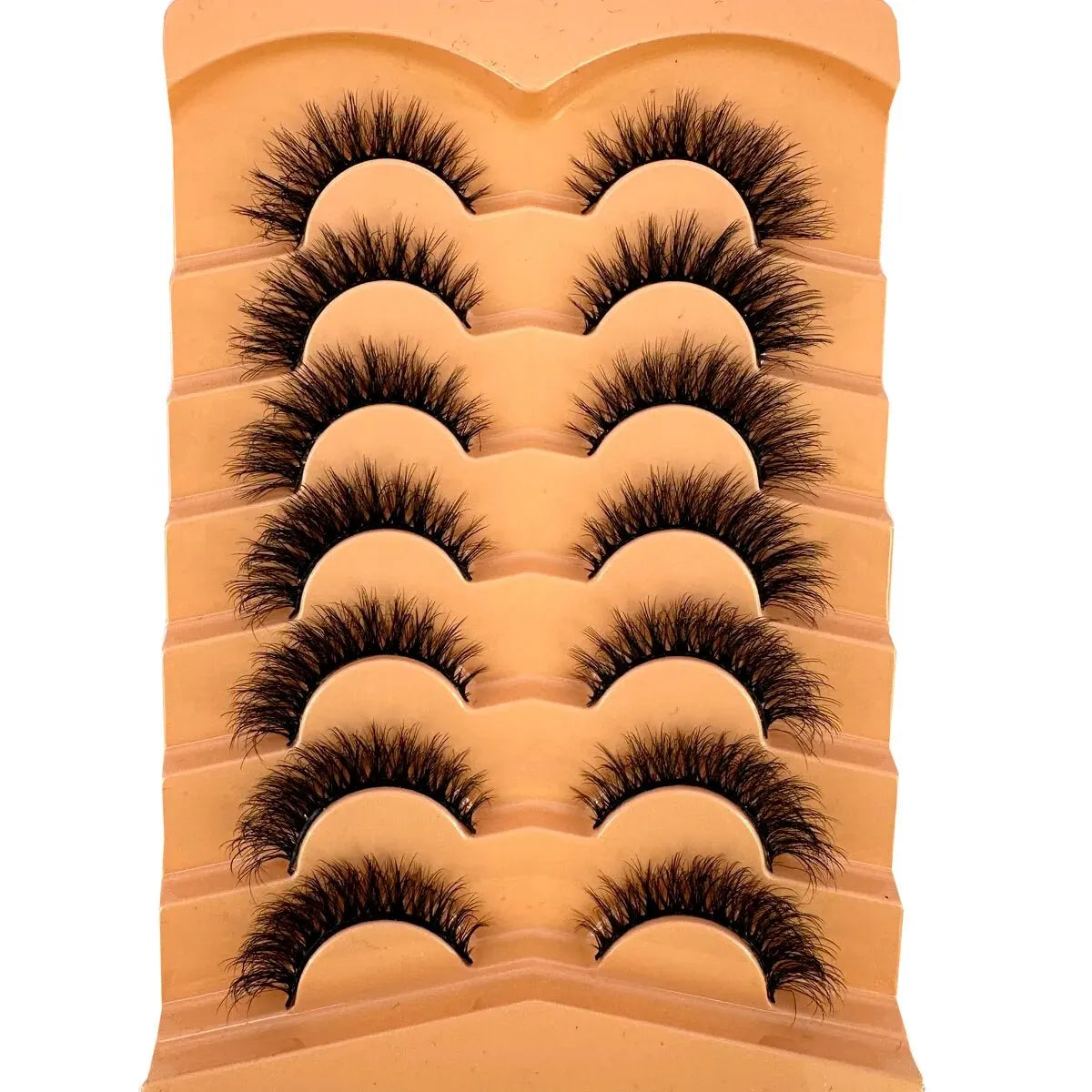 New 7 Pairs Lashes 3D Mink Fluffy Eyelashes Short Lasting Thick Wispy Natural Lashes Dramatic Volume Lashes Extension Thick Long