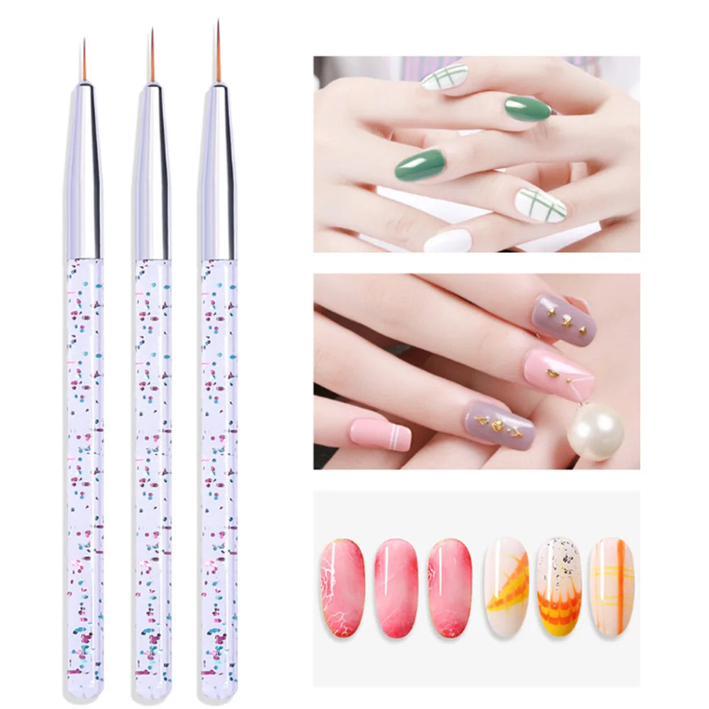 15Pcs/Set Nail Art Brush Ombre Brushes UV Gel Nail Polish Brush Painting Drawing Carving Pen Set For Manicure DIY Design Tools