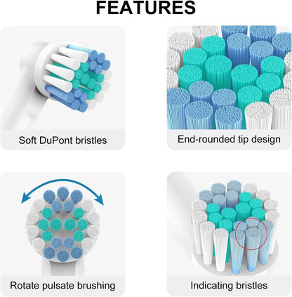 4/8/16pcs Replacement Brush Heads For Oral-B Electric Toothbrush Fit Advance Power/Pro Health/Triumph/3D Excel/Vitality