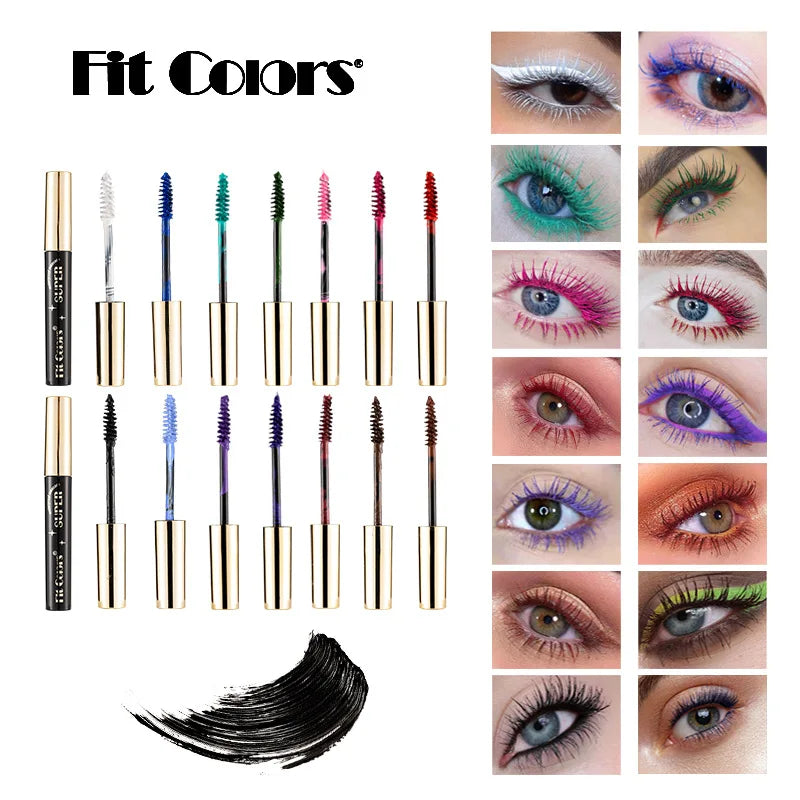 5D Silk Fiber Mascara Lash Color Mascara Waterproof 14 Colors 3D Mascara Eyelash Extension Thick Lengthening Eye Lashes Cosmetic