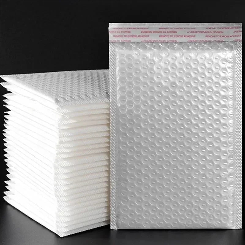 50/10Pcs Bubble Envelopes White Foam Shipping Bags Poly Bubble Mailers Pad Self Seal Packing Bags for Magazine 11cm 15cm 23cm