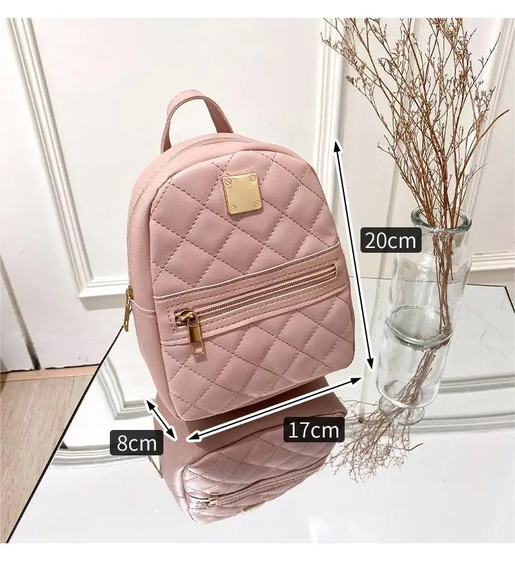 Embroidery small backpack ladies bags Korean version of the girls small schoolbag schoolbag one piece of foreign solid color lov