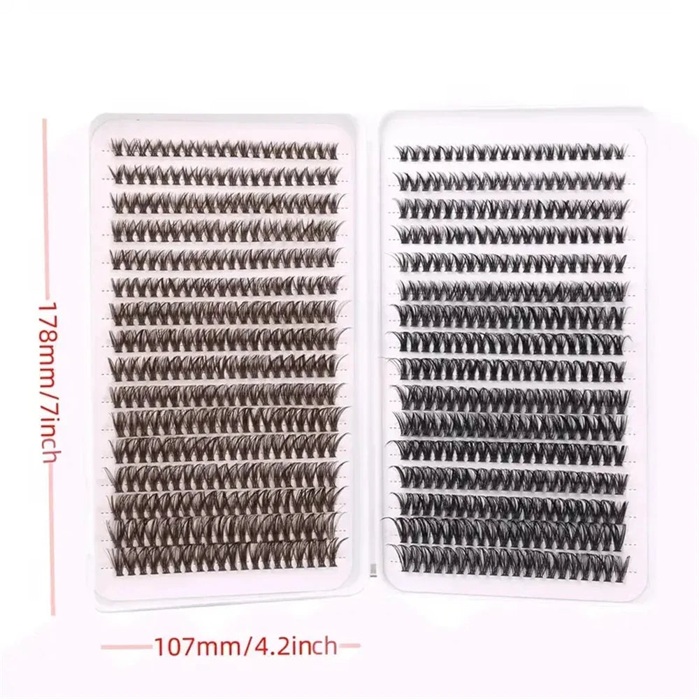 640 clusters Lash Clusters DIY Eyelash Extensions 640pcs Cluster Lashes Brown And Black Individual Lash Extensions C D Curl Eyel