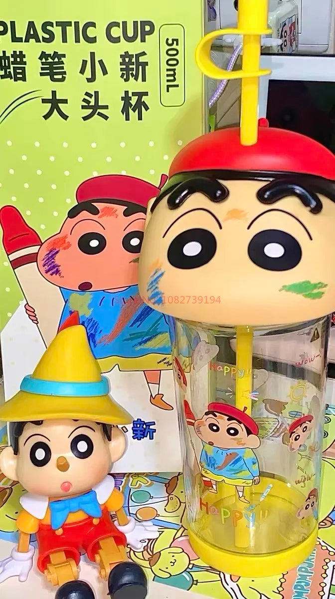 2024 New Crayon Shin Chan Straw Cup Tritan Material Phooey Kawaii Cup Quality Food Grade Convenient Leak Proof Kid Birthday Gift