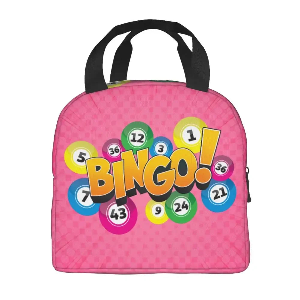 Hot Game Bingo Lunch Bag Leakproof Cooler Thermal Insulated Lunch Box For Women Kids School Beach Camping Travel Food Tote Bags