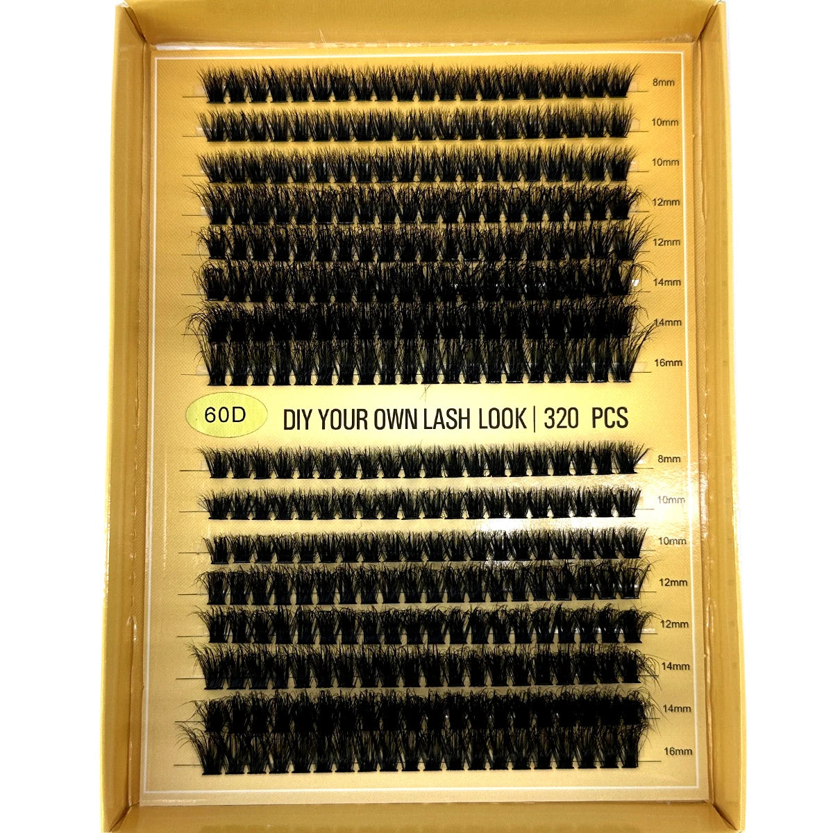 16Rows 320Bundles 5D Fluffy Lashes Cluster 60/80/100D Thick Eyelash Russia Curl Wispy Individual Lashes 8-16mm Eyelash Extension