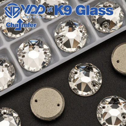 VDD High Quality K9 Glass Sew On Rhinestones Chamfer Sewing Clear Crystal Flatback Stone For Clothes Accessories Wedding Dress