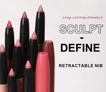 Outline Lips Liner Pencil Velvet Lip Crayon Soft Smooth Colorful Matte Contour Tint Slim Lipstick Long-Lasting Creamy Cosmetics