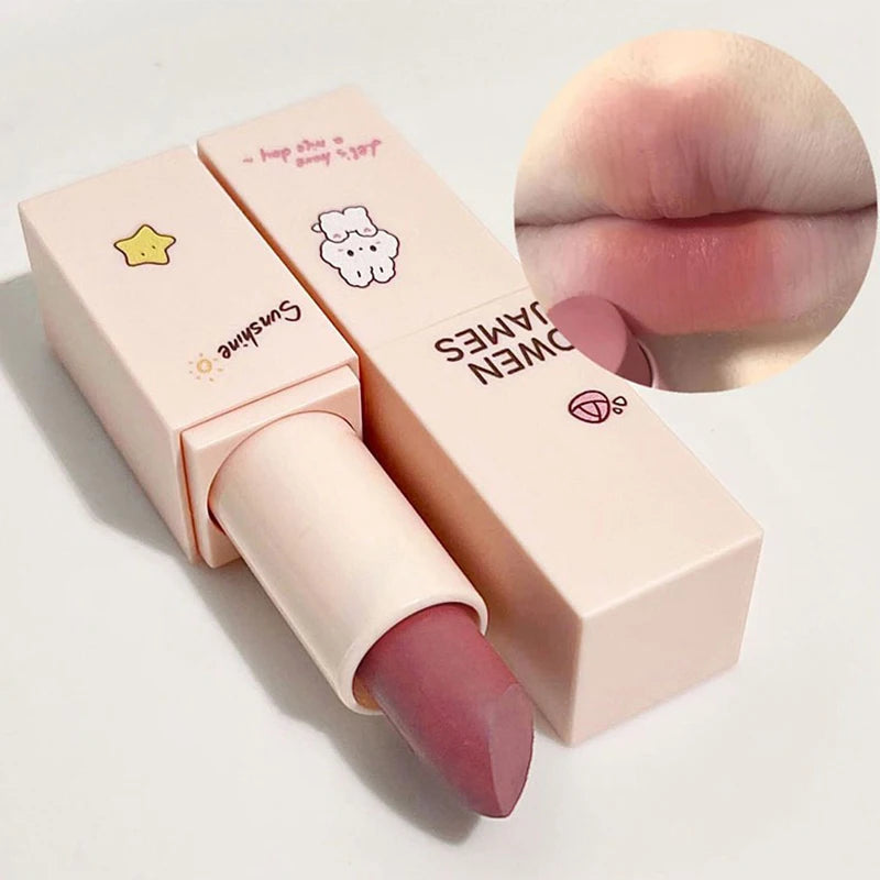 Matte Cute Lipstick Long Lasting Sexy Bright Red Lip Tint Balm Moisturizing Velvet Nude Lipstick Enhances Complexion Cosmetics