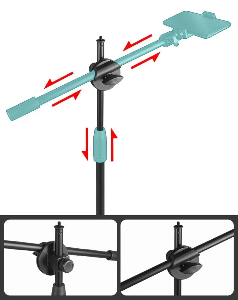 Horizontal Tripod for Phone Smartphone Table Overhead Tripe Stand for Mobile Cellphone Filming Photography Articulated Arm