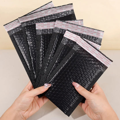 50-10PCS Black/Pink Bubble Envelope Self Seal Padded Bubble Mailers Waterproof Shipping Packages for Jewelry Makeup Supplies