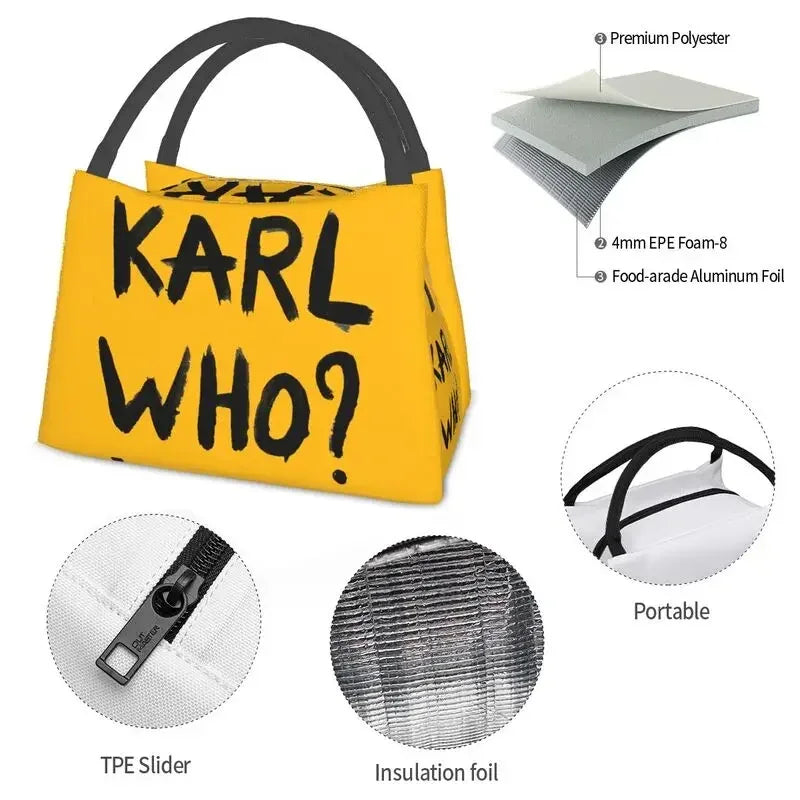 Karl Who Insulated Lunch Bags for Work Office Resuable Thermal Cooler Lunch Box Women