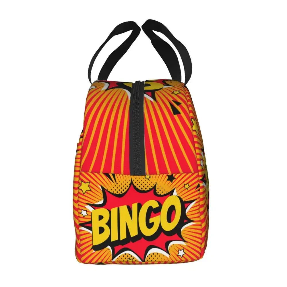 Hot Game Bingo Lunch Bag Leakproof Cooler Thermal Insulated Lunch Box For Women Kids School Beach Camping Travel Food Tote Bags