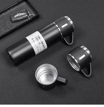 500ML Stainless Steel Vacuum Flask with Business Style Shimmering Design, Coffee Mug Thermos Bottle with Portable Carafe