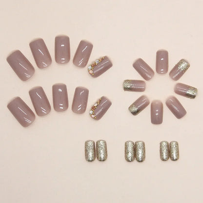 24 PCs Short French Minimalist Nails with 1 Jelly and 1 Nail File