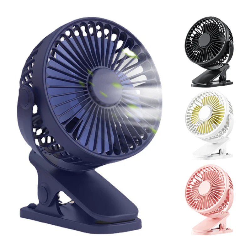 Portable USB Mini Handheld Clip Fan Convenient And Ultra-quiet Electric Fan Rechargeable Student Cute Small Cooling Ventilador