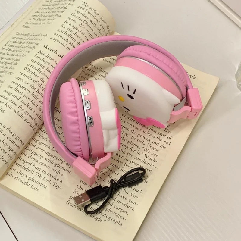 Hello Kitty Cute Bluetooth Headphone Wireless Headsets Anime Cartoon Stereo Headset Earphone With Mic Fashion Hottie Y2k Gifts