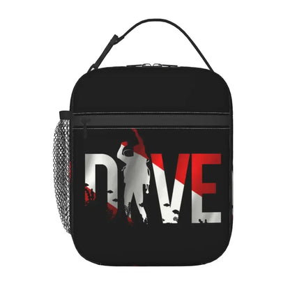 Scuba Diver Flag Resuable Lunch Box for Women Multifunction Dive Diving Thermal Cooler Food Insulated Lunch Bag Office Work