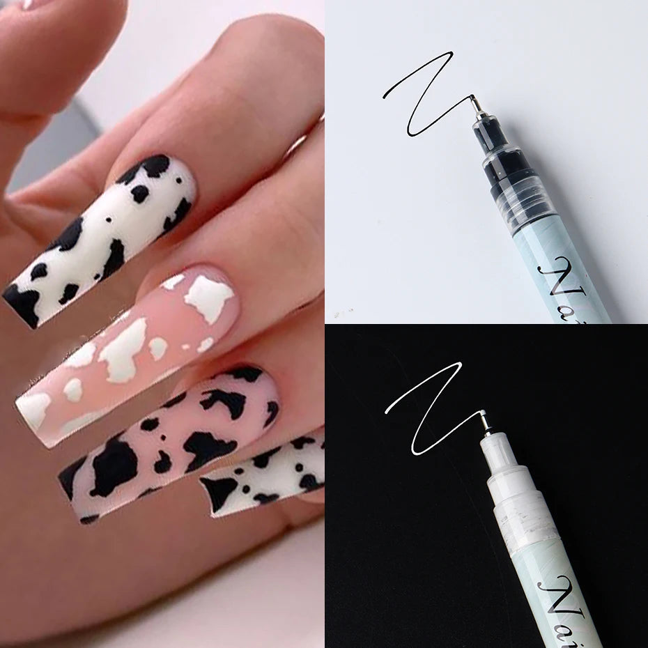 Nail Art Pen Set Drawing Graffiti Gel Pencil Plastic Waterproof Painting Liner Brush White Marker Pen Nail Manicure Decoration T