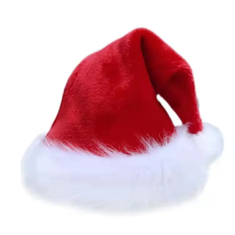 Red Blue Green Black Adult Children's Thick Plush Christmas Hat 2023 Noel Merry Christmas Decor Gift Hat Happy New Year 2024