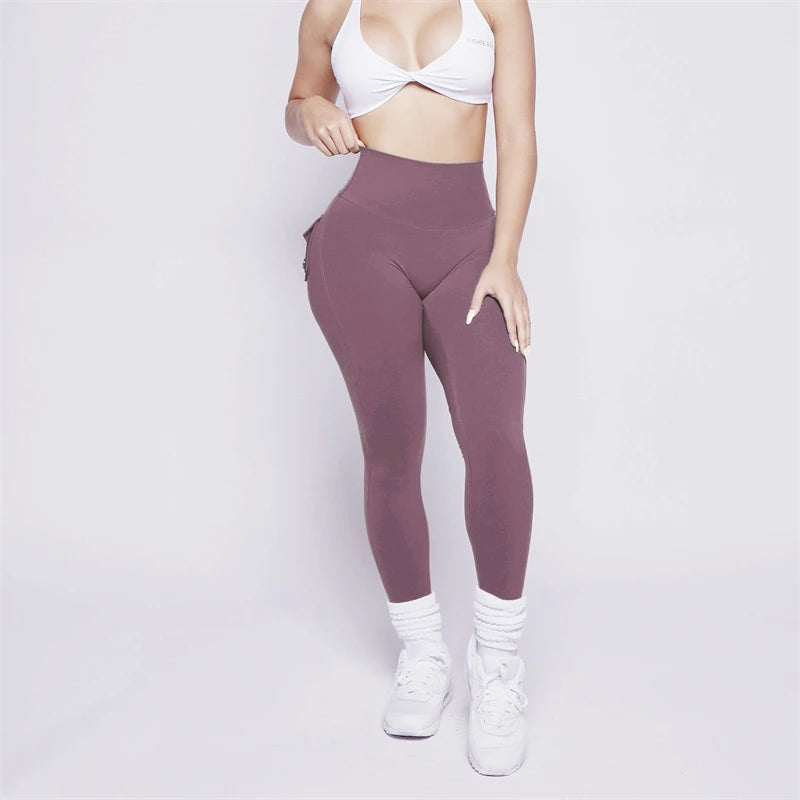 Pchee Bum Leggings 2023 Women High Waist Tights Pants Peach Hips with Pockets Women Workout Gym Leggings Yoga Pants