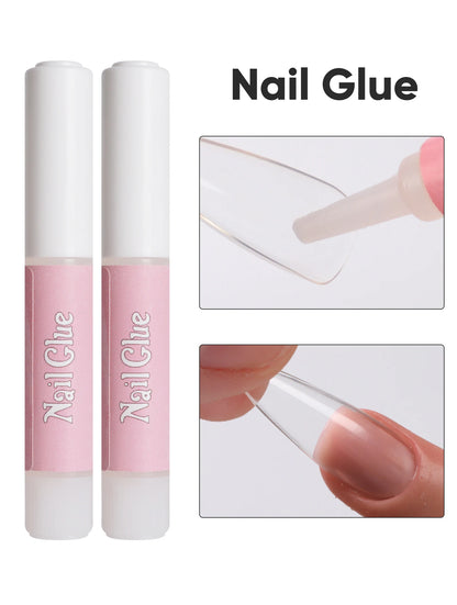 10pcs DIY Press on Nails Affordable Strong Adhesive Nail Glue UV Gel Acrylic Nail Tips Low Price Nail Art Tools