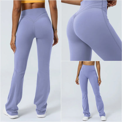 Women Yoga Pants 4 Way Stretch Tummy Control Workout Running Bell Bottom Leggings Long Bootleg Gym Flare Pants Women Sportswear