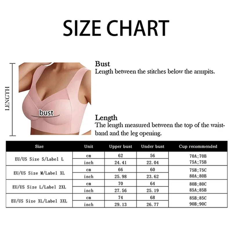 2PCS Women Lace Sport Bras Plus Size Seamless Bra Bralette Backless Lady Brassiere Vest Female Gather Shock-Proof Wireless L-5XL