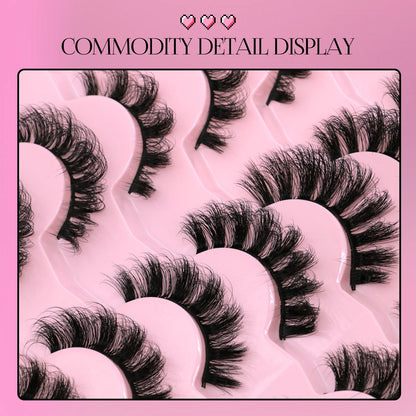 GROINNEYA Russian Strip Lashes 5/20 Pairs 3D Mink Lashes Natural Eyelashes Dramatic False Eyelashes Wholesale Eyelash Extension