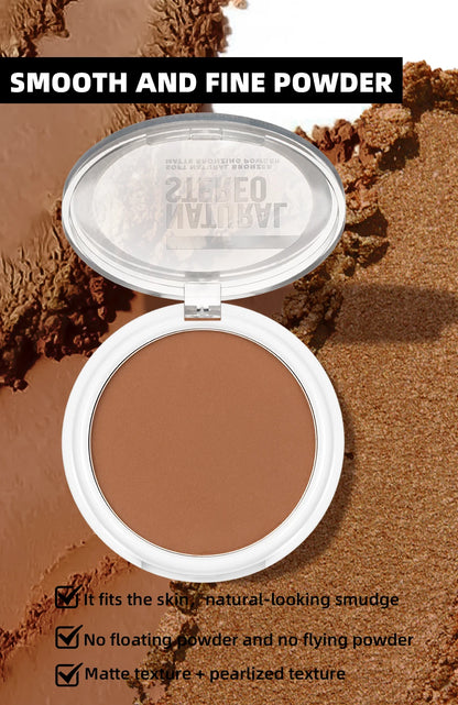 3D Bronzers Matte Wheat Contour Powder Palette Facial Makeup Natural Highlights Contouring Modification Waterproof Long-Lasting