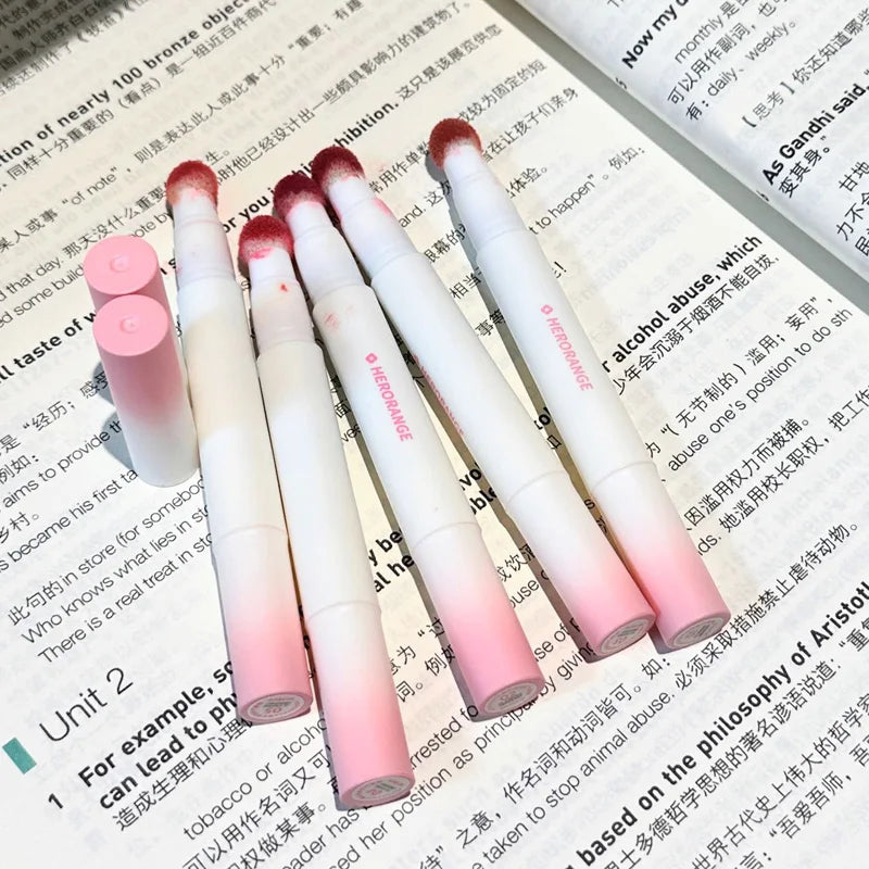 Fluffy Velvet Soft Lip Glaze Liquid Lipstick Cream Nude Matte Rose Red Pigment Waterproof Long Lasting Dye Cheek Lip Tint Paste