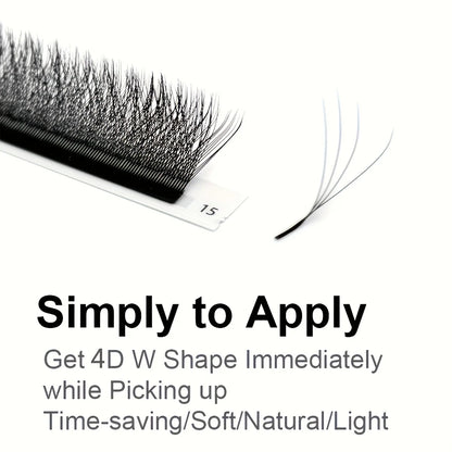 Automatic Flowering W Shape Bloom 3D 4D 5D 0.07MM C/D Curl Mix Tray 8-15MM  Premade Fans Eyelash Extensions Natural Soft