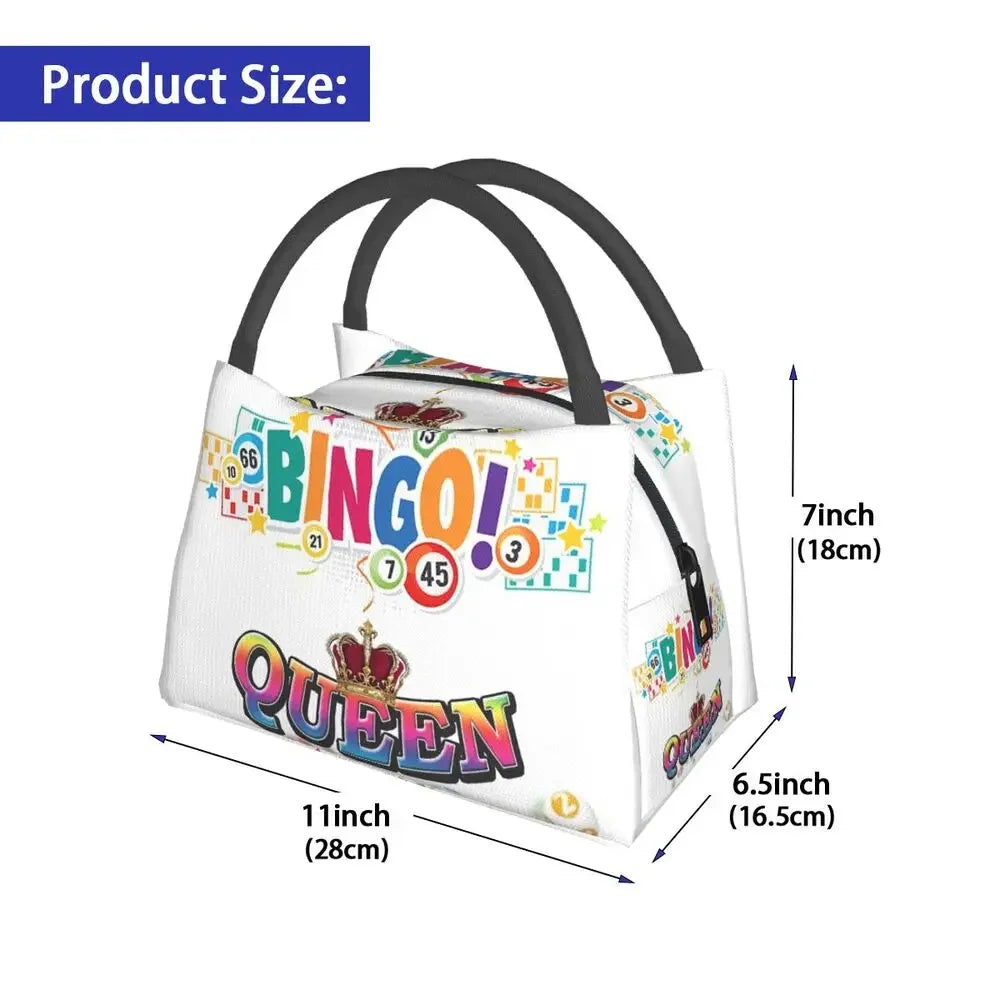 I Love Bingo Game Insulated Lunch Bags for School Office Waterproof Cooler Thermal Lunch Box Women lunchbag