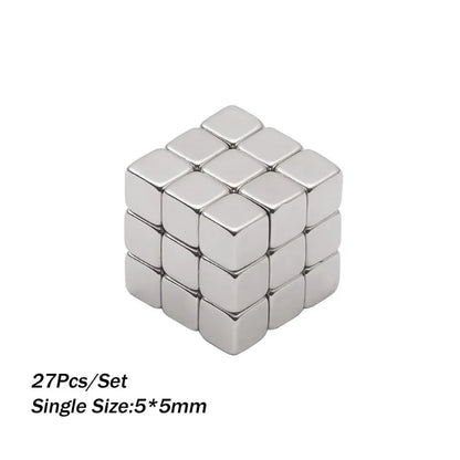 27pcs Cat Eye Magnet Cube for Nails Strong Magnetic Square Stick 9D/5D Cat Eye Gel Polish Line Strip DIY Manicure Design Tool