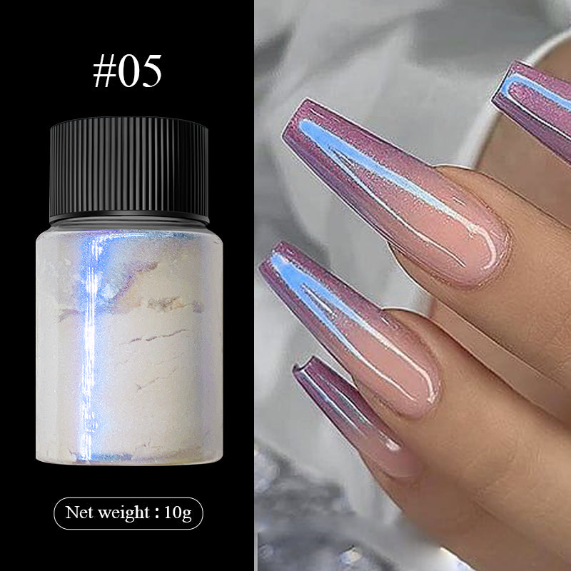 10g/Bottle Pearl Nail Powder  Nail Glitter Aurora Pigment Powder For  Chrome Manicure Nail Decoration