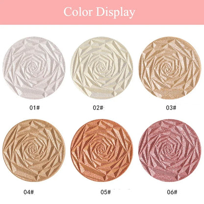 6 Colors Highlighter Powder Diamond Glitter Palette Makeup Face Contour Shimmer Illuminator Ginger Highlight Cosmetics