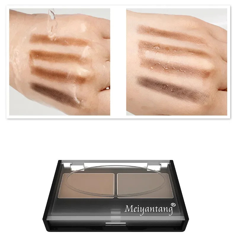 Eyeshadow Cake Makeup 2 Color Waterproof Eyebrow Powder Eye Shadow Eye Brow Palette + Brush Eyebrow Enhancer Professional