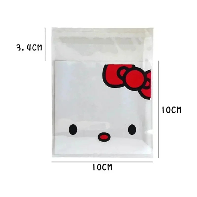 Hello Kitty Printed Ziplock Bag Star Card Packing Self-Sealing Storage Bag Cartoon Disposable Candy Sealable Bag