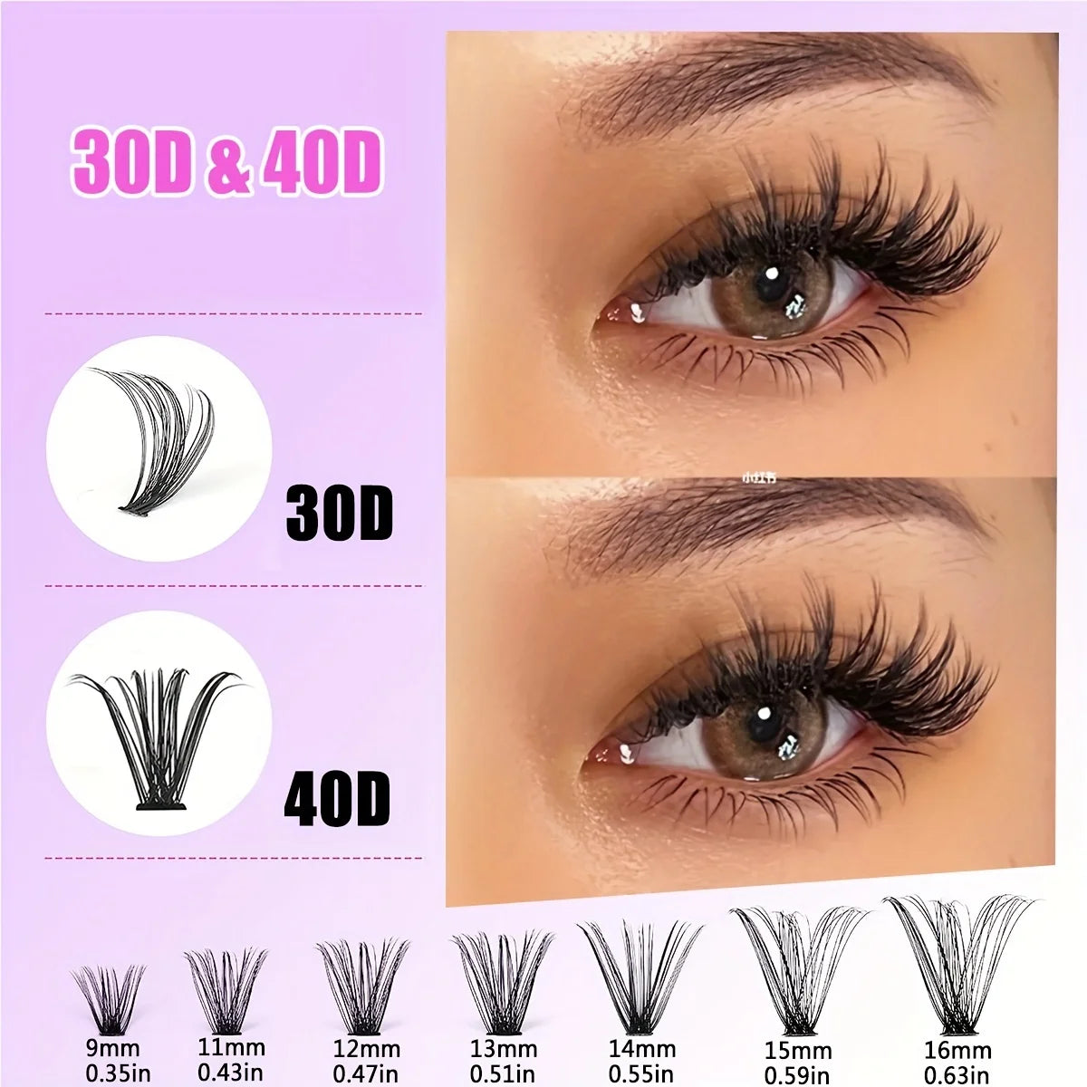 DIY Lash Extension Kit 280pcs Individual Lashes Cluster Eyelash Extension with Lash Bond and Seal and Remover Lash Applicator