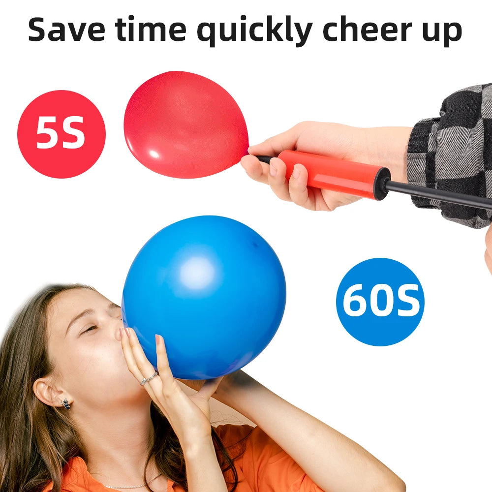 Balloon Inflater Air Pump Hand Push Plastic Balloon Pump Balloon Accessories Birthday Party Wedding Supplies Randomly Color